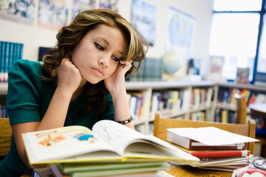 Student with ADHD using study techniques and tools to improve focus and learning